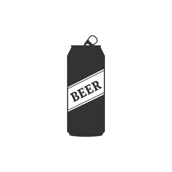 Bier kan pictogram geïsoleerd. Platte ontwerp. Vectorillustratie — Stockvector