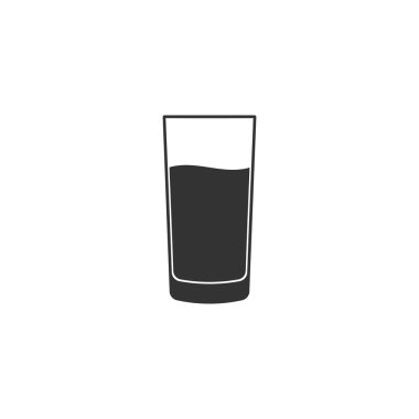Cam izole su simgesi olan. Soda cam. Düz tasarım. Vektör çizim