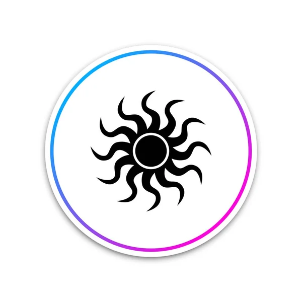 Solen ikonen isolerad på vit bakgrund. Cirklar vit-knappen. Vektorillustration — Stock vektor