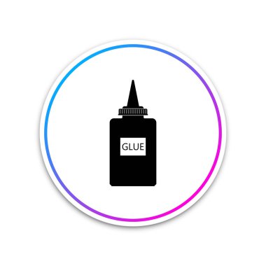 Beyaz arka planda yalıtılmış tutkal simgesi. Beyaz düğme daire. Vektör Illustration