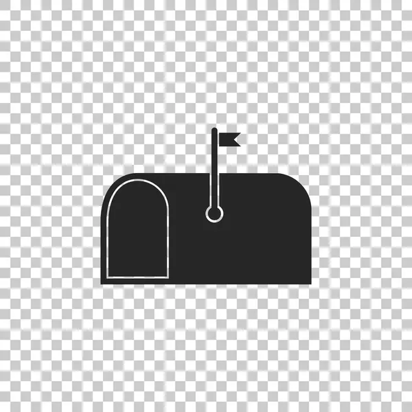 Mail box icon isolated on transparent background. Mailbox icon. Mail postbox on pole with flag. Flat design. Vector Illustration — Stock Vector