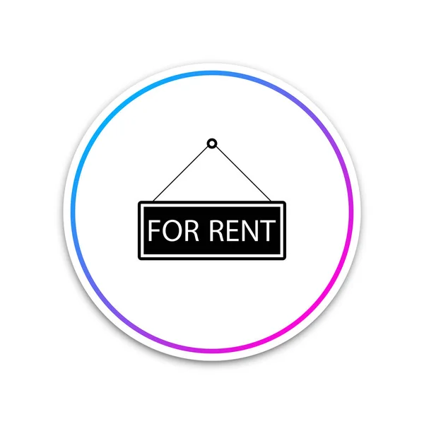 Opknoping teken met tekst te huur icoon geïsoleerd op witte achtergrond. Cirkel witte knop. Vector illustratie — Stockvector