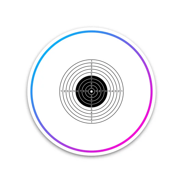 Mål sport för skytte tävlings ikon isolerad på vit bakgrund. Rengör mål med siffror för skjutbana eller pistol skytte. Cirkel vit knapp. Vektor illustration — Stock vektor