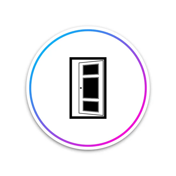Treppen-Symbol isoliert auf weißem Hintergrund. Kreis weißer Knopf. Vektorillustration — Stockvektor