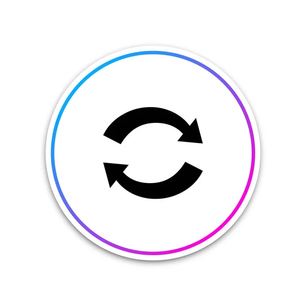 Aggiorna icona isolata su sfondo bianco. Ricarica simbolo. Frecce di rotazione in un segno di cerchio. Cerchio pulsante bianco. Illustrazione vettoriale — Vettoriale Stock