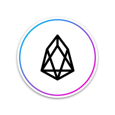 Beyaz arka planda yalıtılmış cryptocurrency sikke Eos simgesi. Fiziksel biraz para. Dijital para birimi. Altcoin sembolü. Blockchain tabanlı güvenli kripto para birimi. Daire beyaz düğme. Vektör İllüstrasyonu