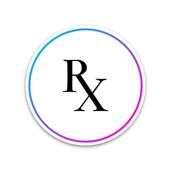 Geneeskunde symbool Rx recept pictogram geïsoleerd op witte achtergrond. Witte cirkel knop. Vector illustratie — Stockvector