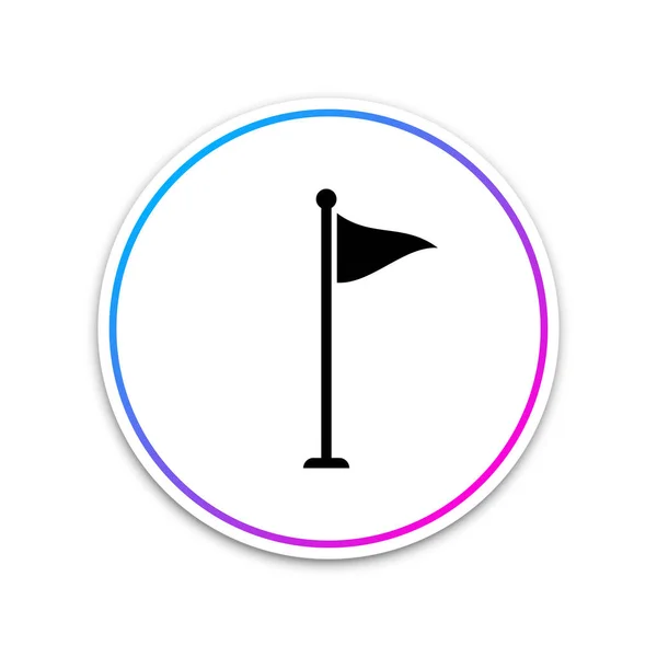 Flaga Golf ikona na białym tle. Sprzęt do golfa lub akcesorium. Białe kółko. Ilustracja wektorowa — Wektor stockowy