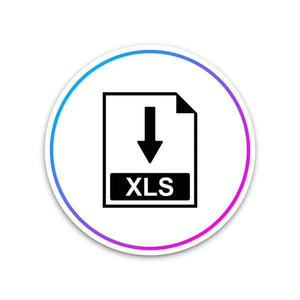 Ikona dokumentów Xls. Pobierz ikonę przycisku Xls izolowaną na białym tle. Krąg biały przycisk. Ilustracja wektora — Wektor stockowy