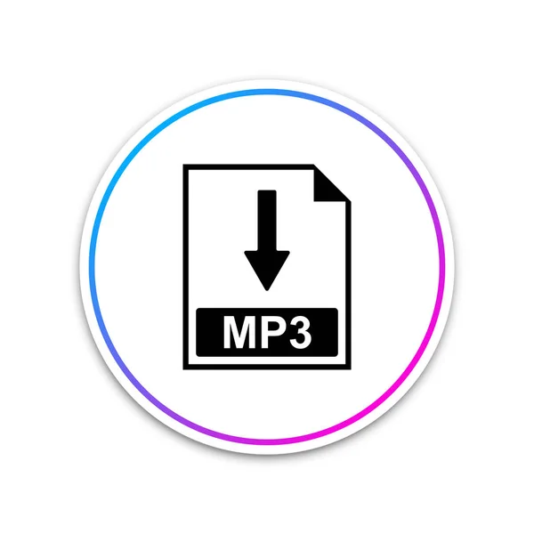 Icono de documento de archivo MP3. Descargar icono de botón MP3 aislado sobre fondo blanco. Círculo botón blanco. Ilustración vectorial — Vector de stock