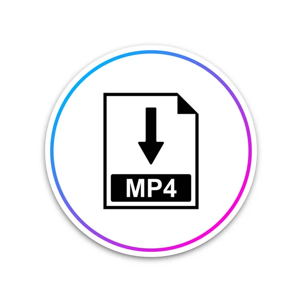 MP4 file document icon. Download MP4 button icon isolated on white background. Circle white button. Vector Illustration — Stock Vector