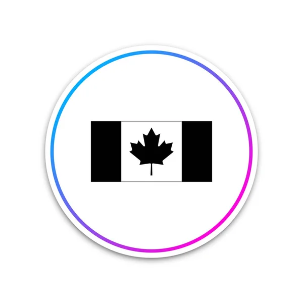 Kanada Flagge Symbol isoliert auf weißem Hintergrund. Kreis weißer Knopf. Vektorillustration — Stockvektor