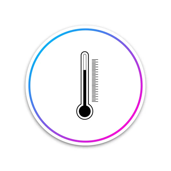 Termometersymbol isolerad på vit bakgrund. Cirkel vit knapp. Vektor illustration — Stock vektor