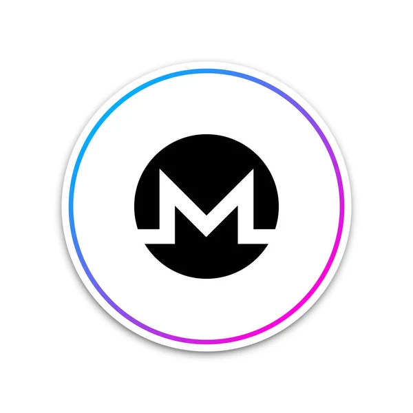 Иконка Monero XMR в криптовалюте изолирована на белом фоне. Физическая монета. Цифровая валюта Символ Altcoin. Безопасная криптовалюта на основе блокчейна. Круглая белая кнопка. Векторная миграция — стоковый вектор