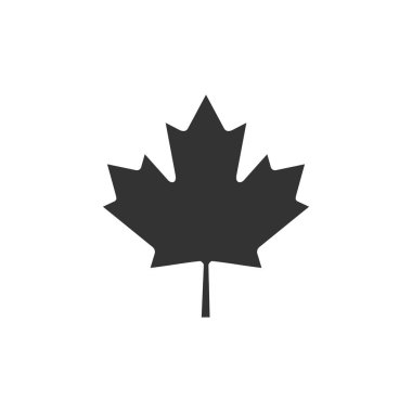 Kanada akçaağaç yaprağı simgesi izole. Kanada sembol akçaağaç yaprağı. Düz tasarım. Vektör İllüstrasyonu