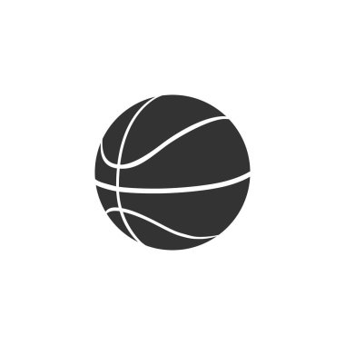 Basketbol topu simgesi izole. Spor sembolü. Düz tasarım. Vektör İllüstrasyonu