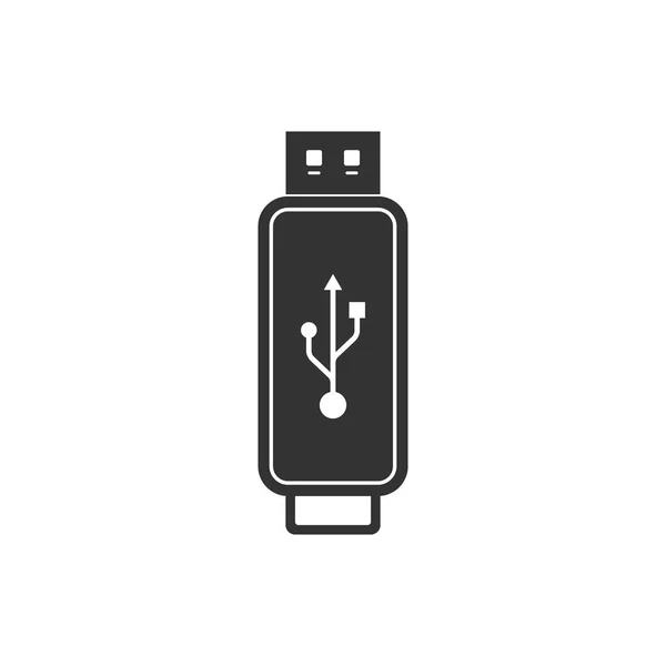 Ícone de unidade flash USB isolado. Design plano. Ilustração vetorial — Vetor de Stock