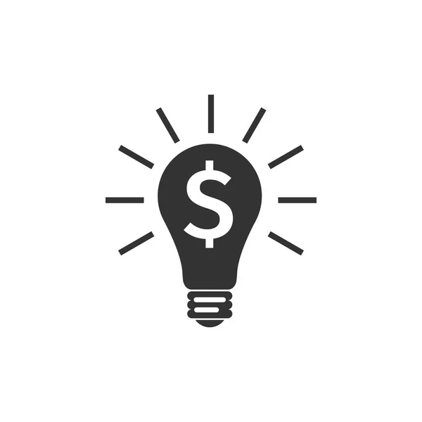 Light bulb with dollar symbol business concept icon isolated. Money making ideas. Flat design. Vector Illustration — Stock Vector