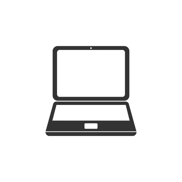 Ícone do portátil isolado. notebook de computador com sinal de tela vazia. Design plano. Ilustração vetorial — Vetor de Stock