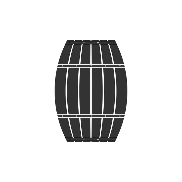 Ikona dřevěného sudu izolována. Sud alkoholu, nádoba na pití, dřevěný sud na pivo, whisky, víno. Plochý. Vektorová ilustrace — Stockový vektor