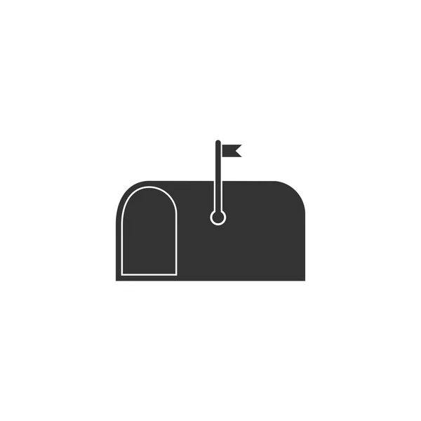 Postfach-Symbol isoliert. Briefkastensymbol. Briefkasten an Mast mit Fahne. flache Bauweise. Vektorillustration — Stockvektor