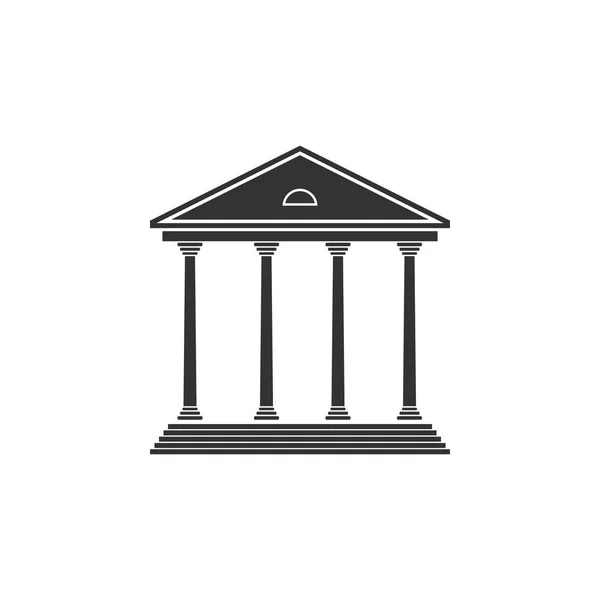 Icono del edificio del juzgado aislado. Banco del edificio o museo. Diseño plano. Ilustración vectorial — Vector de stock