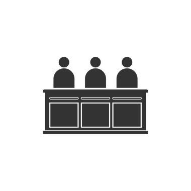 Jüri simgesi izole. Düz tasarım. Vektör İllüstrasyonu