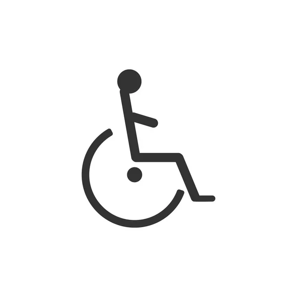 Devre dışı bırakılan handikap simgesi yalıtılmış. Tekerlekli sandalye engelli işareti. Düz tasarım. Vektör İllüstrasyonu — Stok Vektör