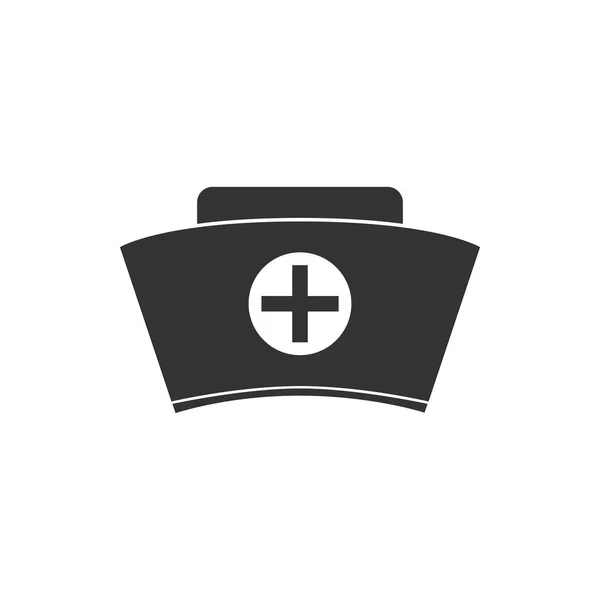 护士帽与交叉图标隔离。医疗护士帽标志。平面设计。矢量插图 — 图库矢量图片