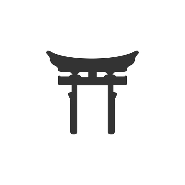 Japan Gate icon isolated. Torii gate sign. Japanese traditional classic gate symbol. Flat design. Vector Illustration