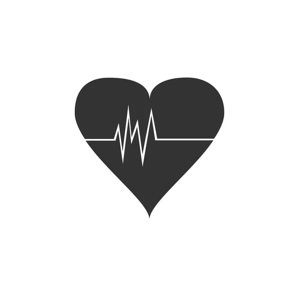 Icono de frecuencia cardíaca aislado. Signo de latido. Icono de pulso. Icono del cardiograma. Diseño plano. Ilustración vectorial — Vector de stock