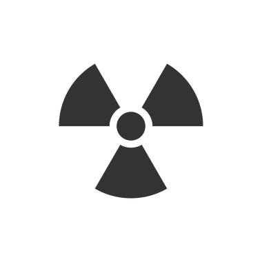 Radyoaktif simge izole edildi. Radyoaktif toksik sembol. Radyasyon Tehlikesi işareti. Düz tasarım. Vektör İllüstrasyonu