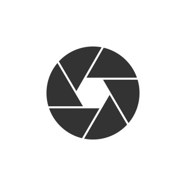 Kamera deklanşör simgesi yalıtılmış. Düz tasarım. Vektör İllüstrasyonu