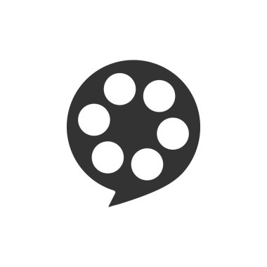 Film makara simgesi izole. Düz tasarım. Vektör İllüstrasyonu
