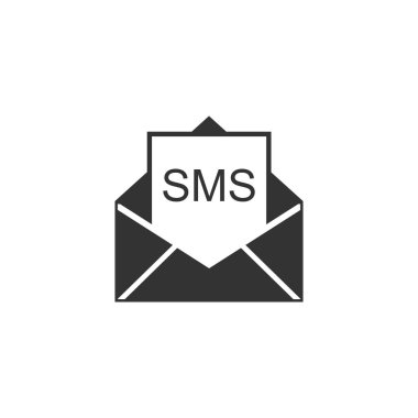 Zarf simgesi yalıtılmış. Alınan ileti kavramı. Yeni, e-posta gelen mesaj, sms. Posta teslimat hizmeti. Düz tasarım. Vektör İllüstrasyonu