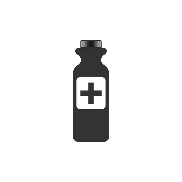 瓶子与医疗药片图标隔离。平板电脑符号。保健。平面设计。矢量插图 — 图库矢量图片