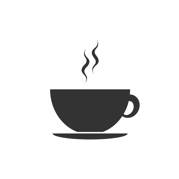 咖啡杯图标隔离。茶杯热饮咖啡。平面设计。矢量插图 — 图库矢量图片