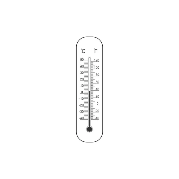 Celsius and fahrenheit meteorology thermometers measuring heat and cold icon isolated. Thermometer equipment showing hot or cold weather. Flat design. Vector Illustration — Stock Vector