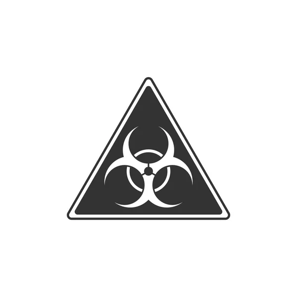 Triangle sign with Biohazard symbol icon isolated. Flat design. Vector Illustration — Stock Vector