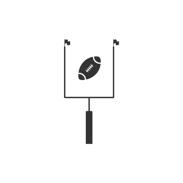 American football with goal post icon isolated. Flat design. Vector Illustration — Stock Vector