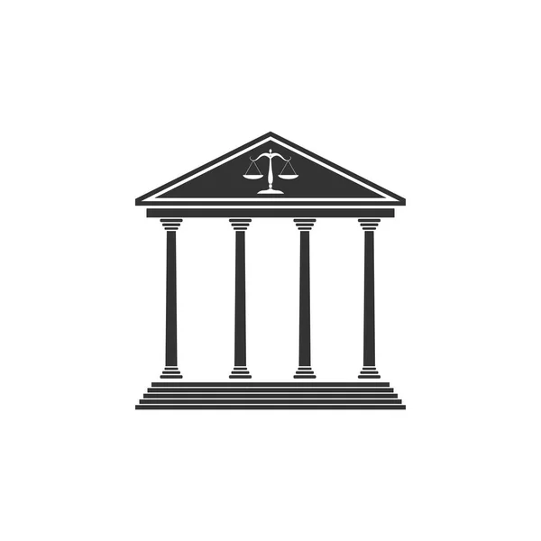 Icône du palais de justice isolé. Design plat. Illustration vectorielle — Image vectorielle