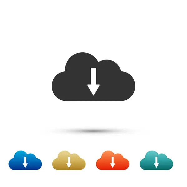 Cloud icône de téléchargement isolé sur fond blanc. Définir des icônes dans les icônes de couleur. Illustration vectorielle — Image vectorielle