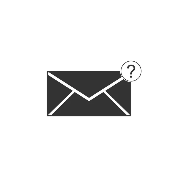 Umschlag mit Fragezeichen-Symbol isoliert. Buchstabe mit Fragezeichen Symbol. Anfrage per E-Mail senden. flache Bauweise. Vektorillustration — Stockvektor