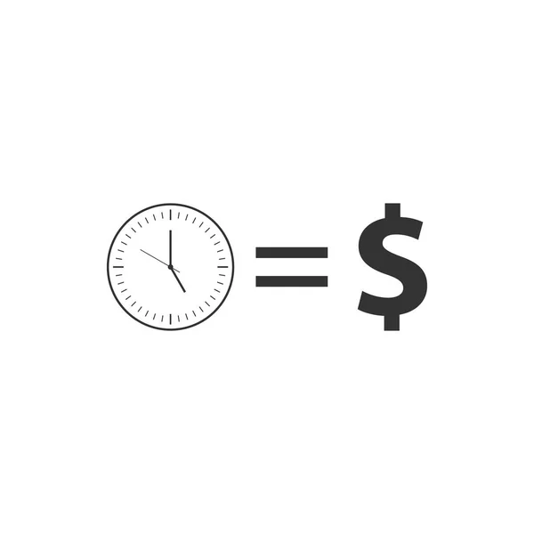 Time is money sign icon isolated. Money is time. Effective time management. Convert time to money. Flat design. Vector Illustration — Stock Vector