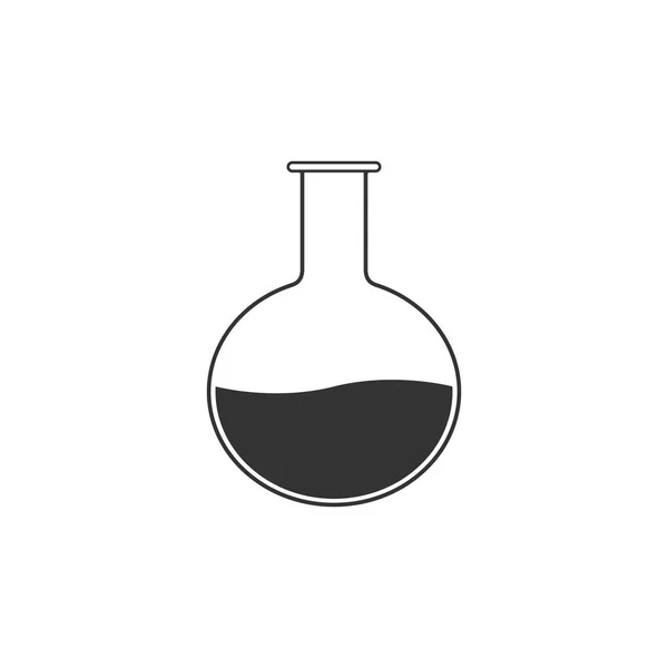 Tubo e frasco de ensaio - ícone de ensaio químico em laboratório isolado. Sinal de vidro de laboratório. Design plano. Ilustração vetorial — Vetor de Stock