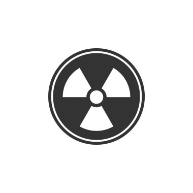 Radyoaktif simge izole edildi. Radyoaktif toksik sembol. Radyasyon Tehlikesi işareti. Düz tasarım. Vektör İllüstrasyonu