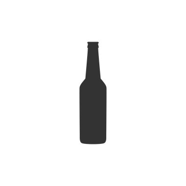 Bira şişesi simgesi izole. Düz tasarım. Vektör İllüstrasyonu