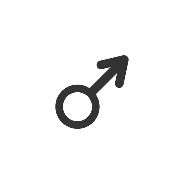 Το εικονίδιο με το αρσενικό σύμβολο φύλου απομονώθηκε. Επίπεδη σχεδίαση. Απεικόνιση διανυσματικών φορέων — Διανυσματικό Αρχείο