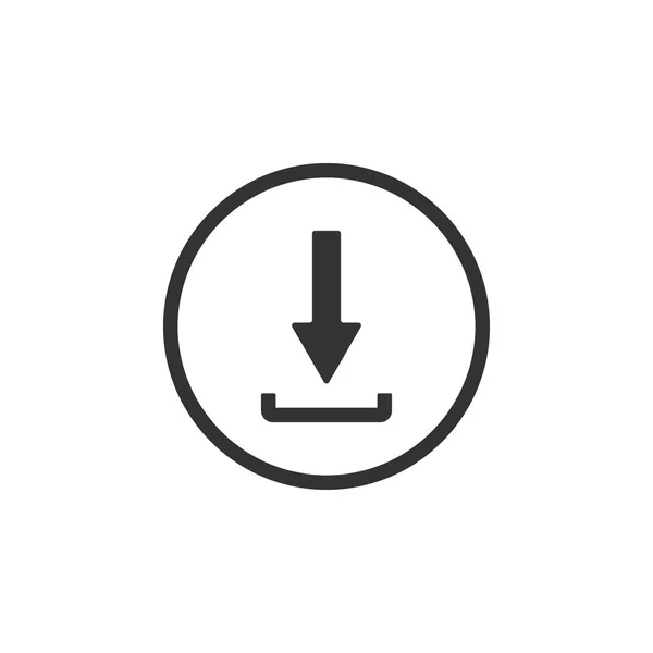 Icono de descarga aislado. Sube el botón. Símbolo de carga. Punta de flecha hacia abajo. Diseño plano. Ilustración vectorial — Vector de stock