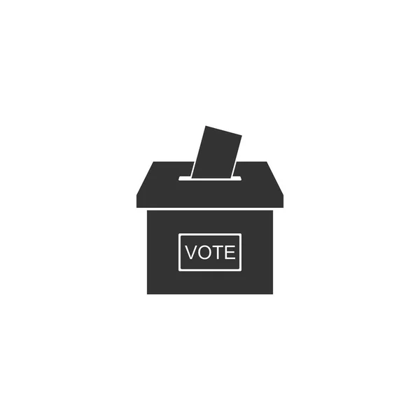Caja de votación o urna con icono de sobre aislado. Diseño plano. Ilustración vectorial — Archivo Imágenes Vectoriales